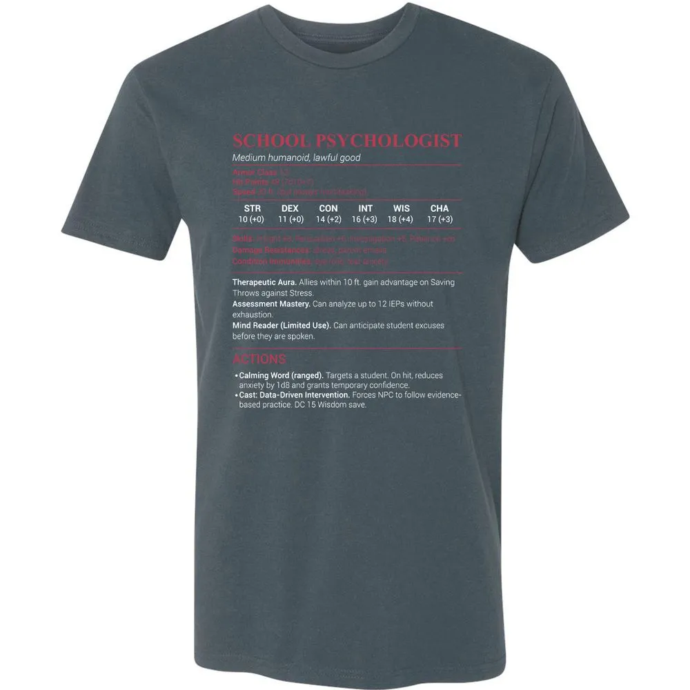 School Psychologist Premium Unisex T-Shirt - Indigo - 15