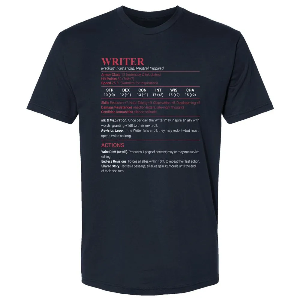 Writer Premium Unisex T-Shirt - Midnight Navy - 2