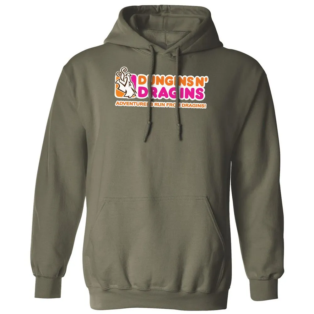 Dungins & Dragins Classic Unisex Hoodie - Military Green - 4