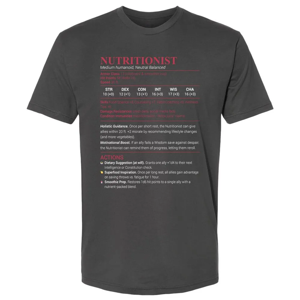 Nutritionist Premium Unisex T-Shirt - Heavy Metal - 8