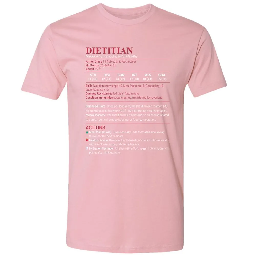 Dietitian Premium Unisex T-Shirt - Light Pink - 3