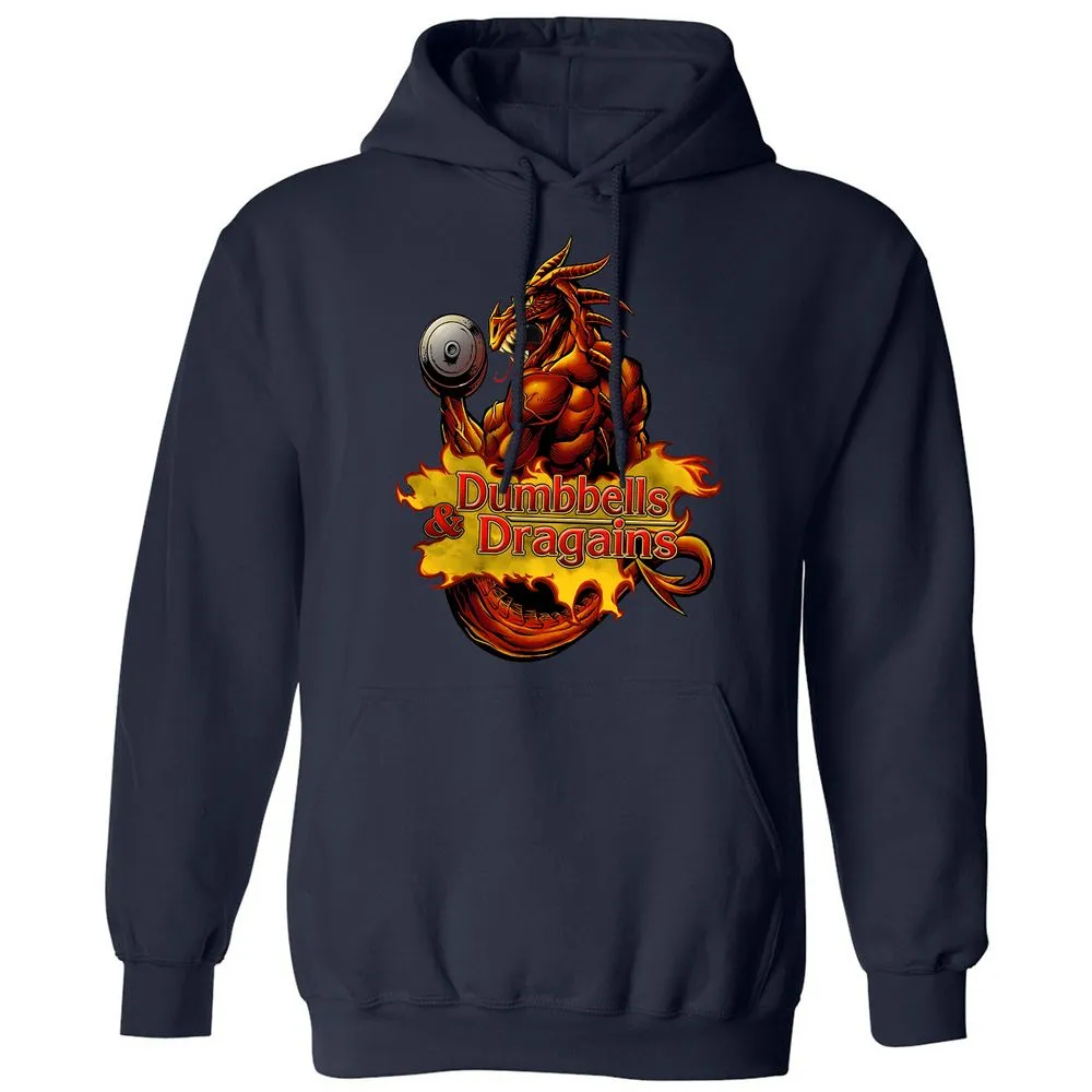 Dumbbells & Dragains Classic Unisex Hoodie - Navy - 2