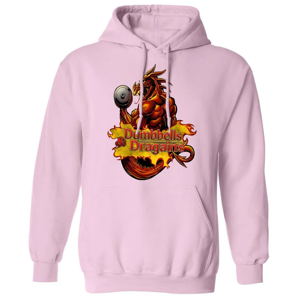 Dumbbells & Dragains Classic Unisex Hoodie - Light Pink - 3