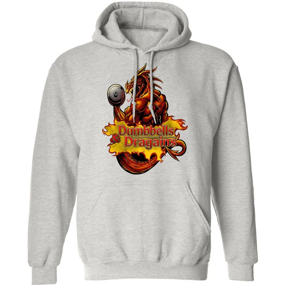 Dumbbells & Dragains Classic Unisex Hoodie - Ash - 8