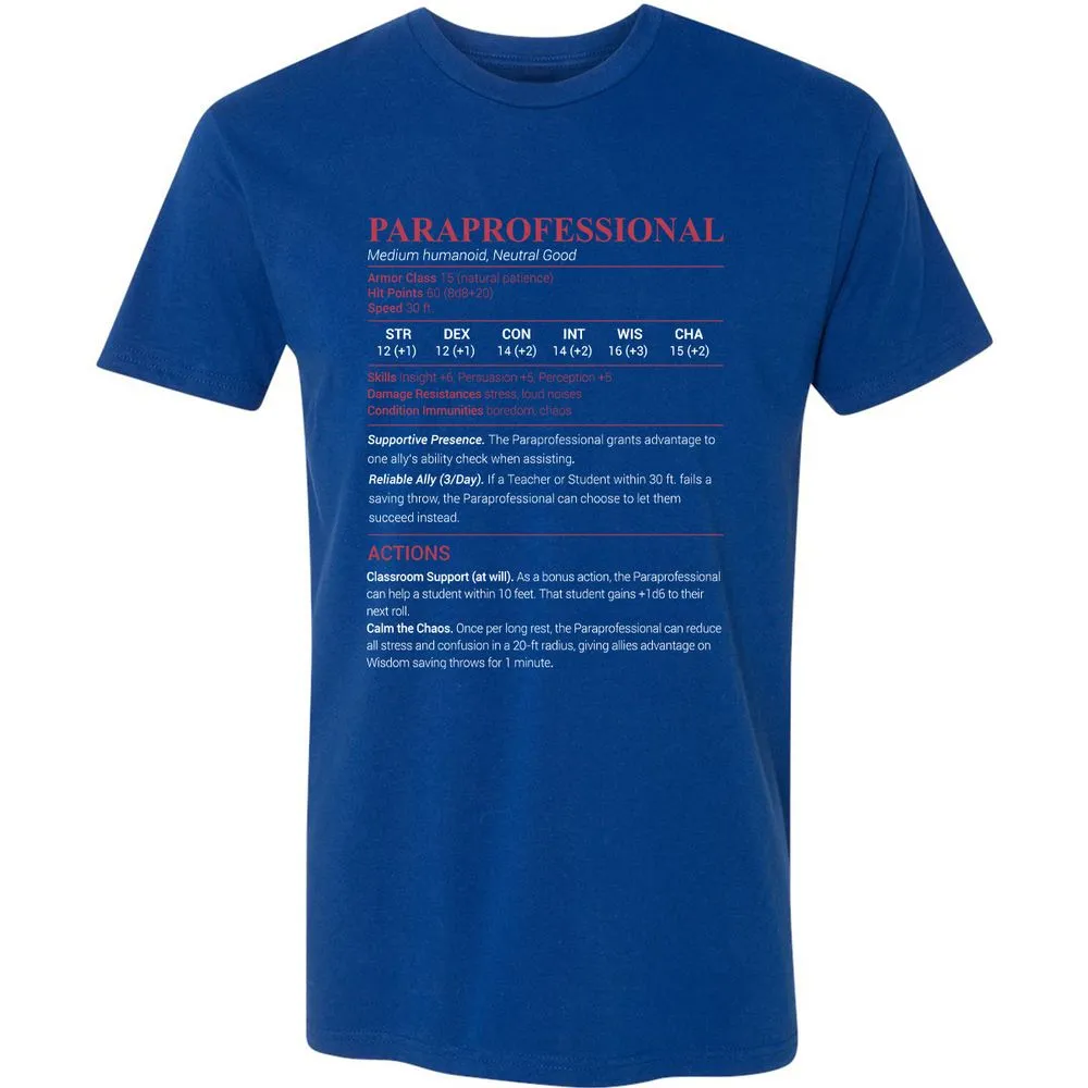 Paraprofessional Premium Unisex T-Shirt - Royal - 10