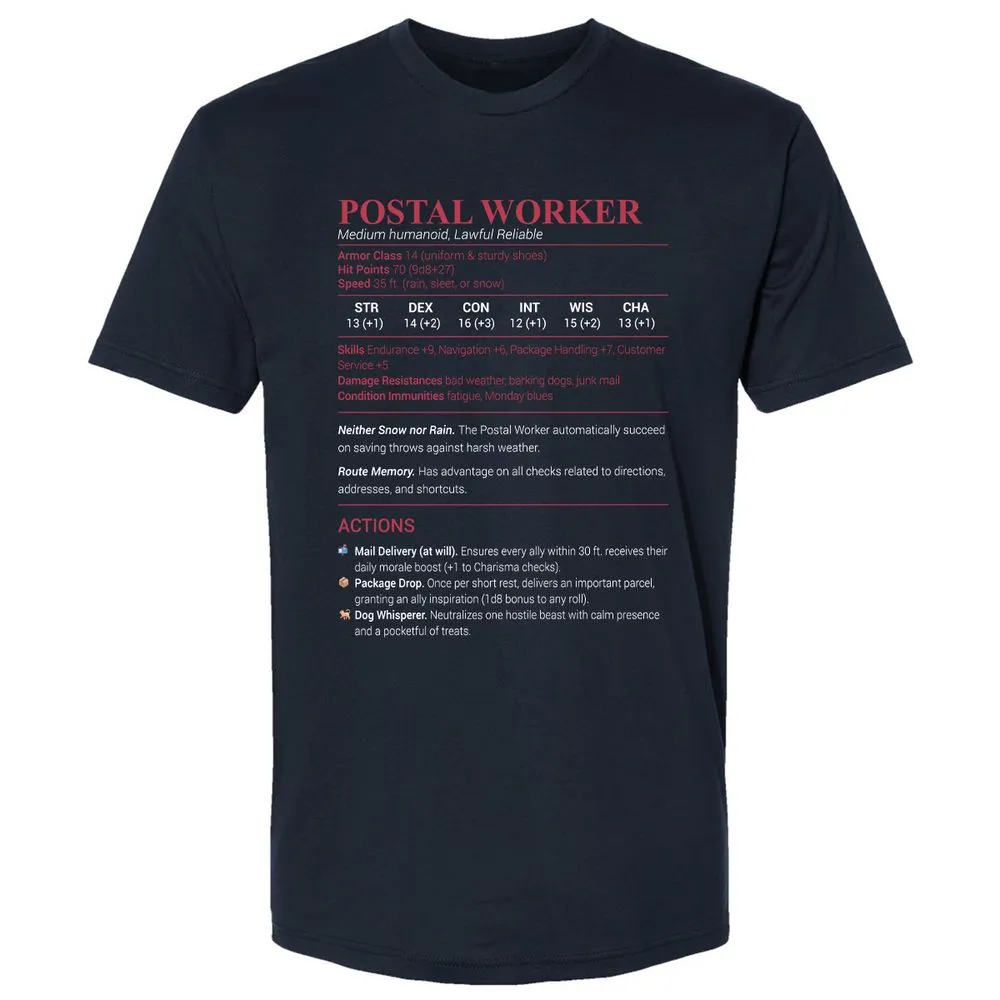 Postal Worker Premium Unisex T-Shirt - Midnight Navy - 2