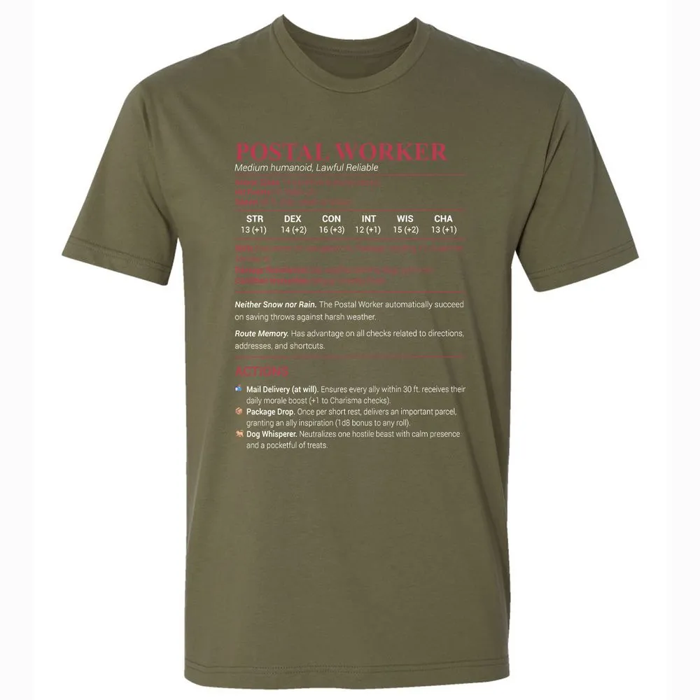 Postal Worker Premium Unisex T-Shirt - Military Green - 5