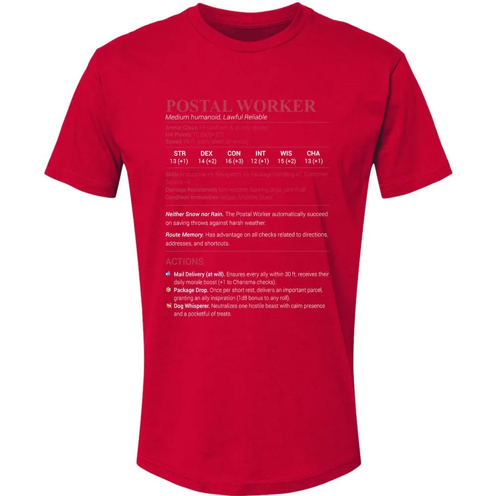 Postal Worker Premium Unisex T-Shirt - Red - 6
