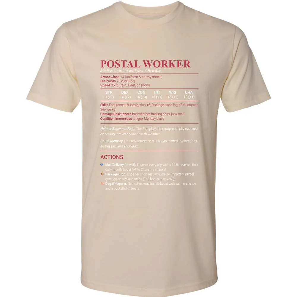 Postal Worker Premium Unisex T-Shirt - Cream - 14