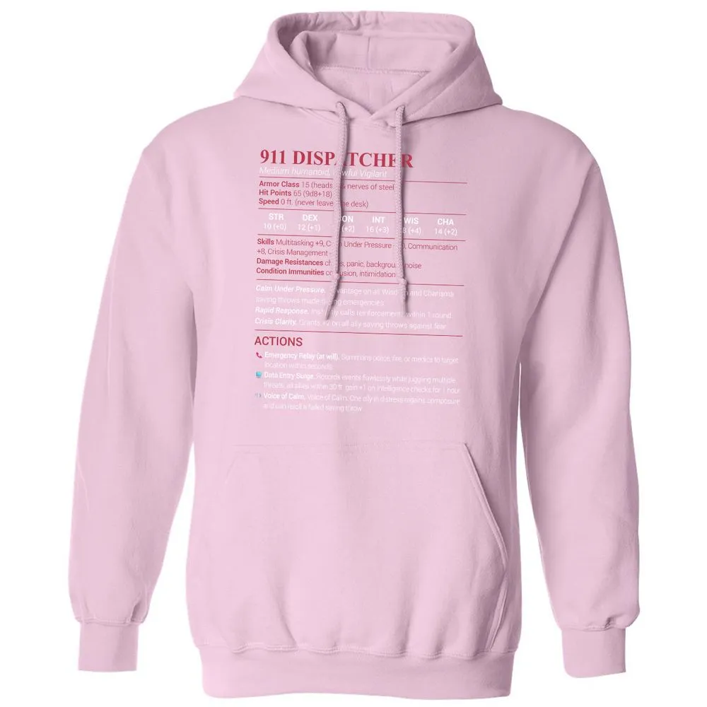 911 Dispatcher Classic Unisex Hoodie - Light Pink - 3