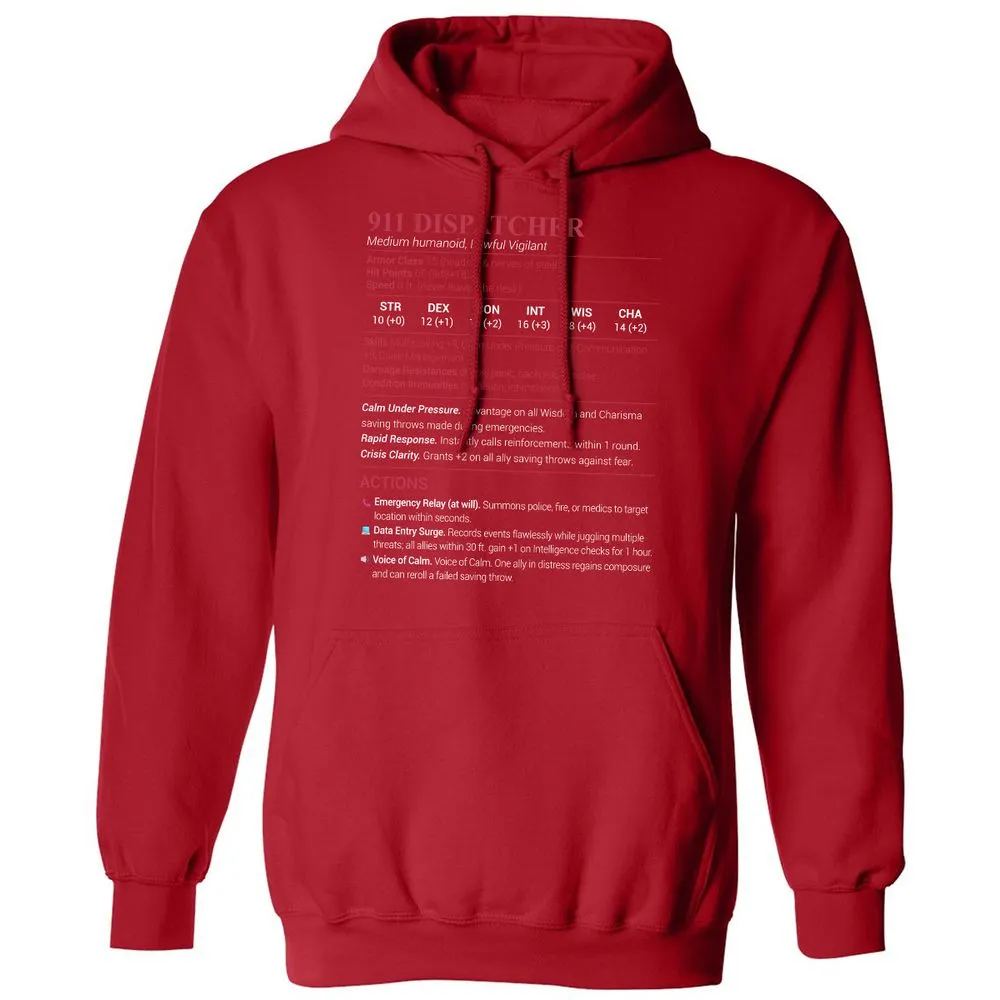 911 Dispatcher Classic Unisex Hoodie - Red - 5