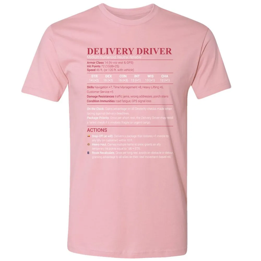 Delivery Driver Premium Unisex T-Shirt - Light Pink - 3