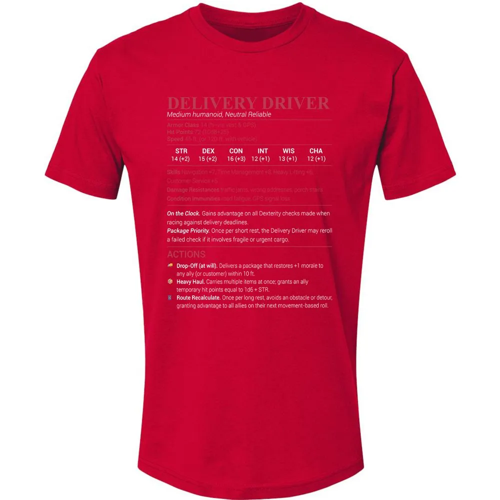 Delivery Driver Premium Unisex T-Shirt - Red - 6