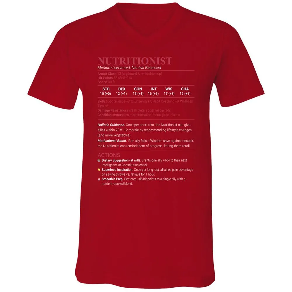 Nutritionist Unisex V-Neck T-Shirt - Red - 3