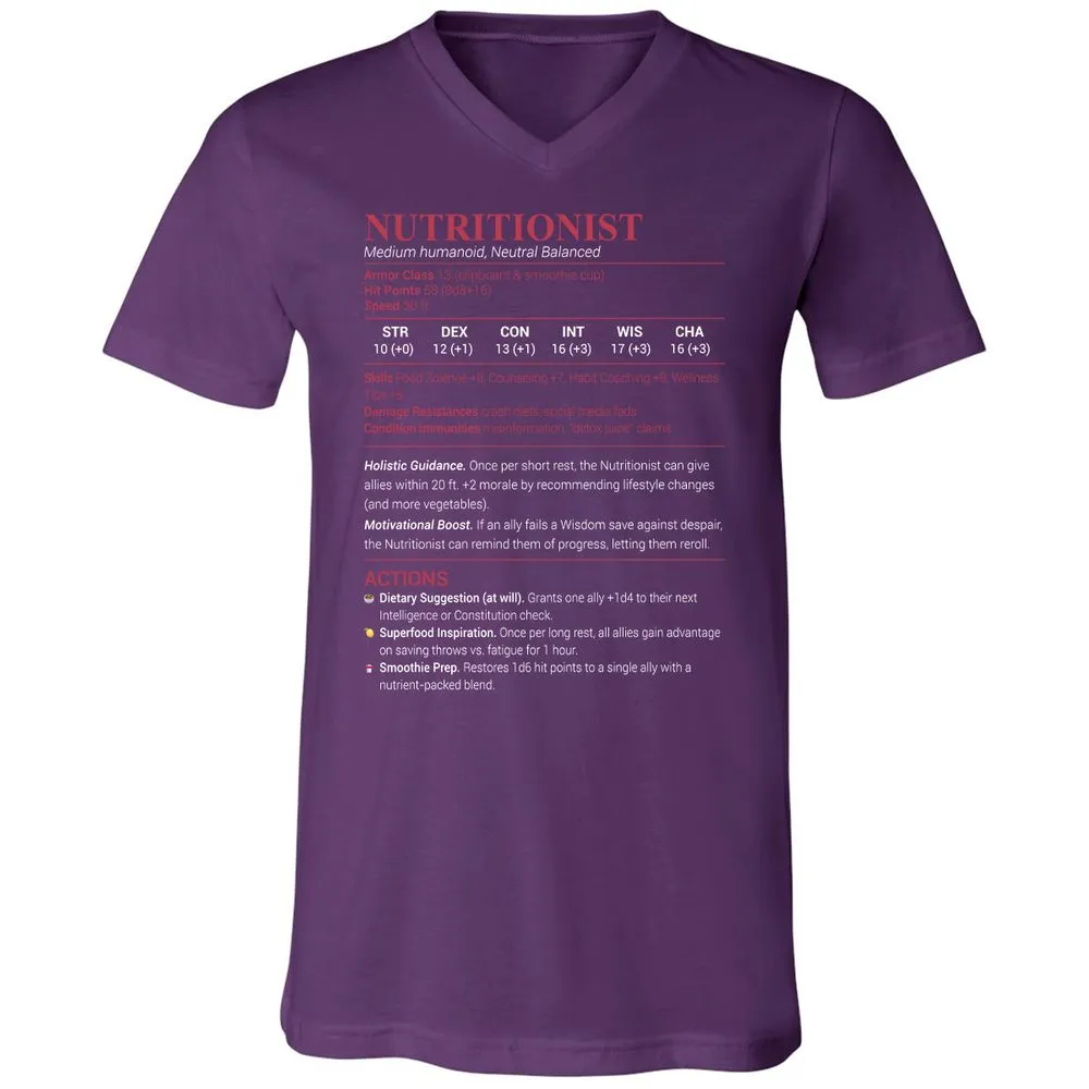 Nutritionist Unisex V-Neck T-Shirt - Team Purple - 9