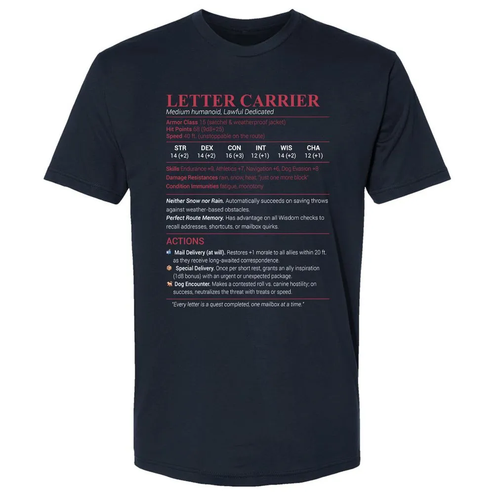 Letter Carrier Premium Unisex T-Shirt - Midnight Navy - 2