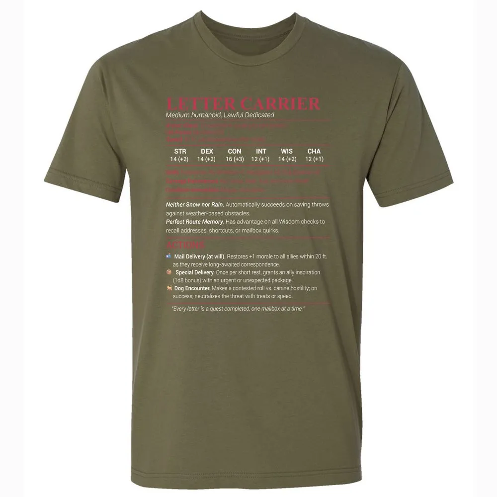 Letter Carrier Premium Unisex T-Shirt - Military Green - 5