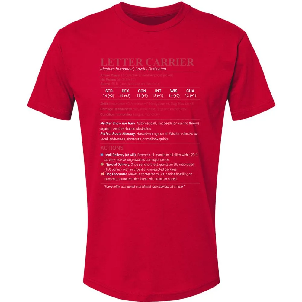 Letter Carrier Premium Unisex T-Shirt - Red - 6