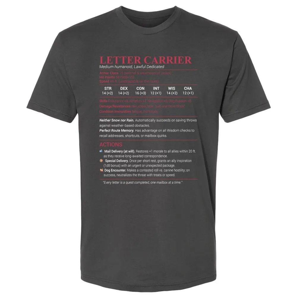 Letter Carrier Premium Unisex T-Shirt - Heavy Metal - 8