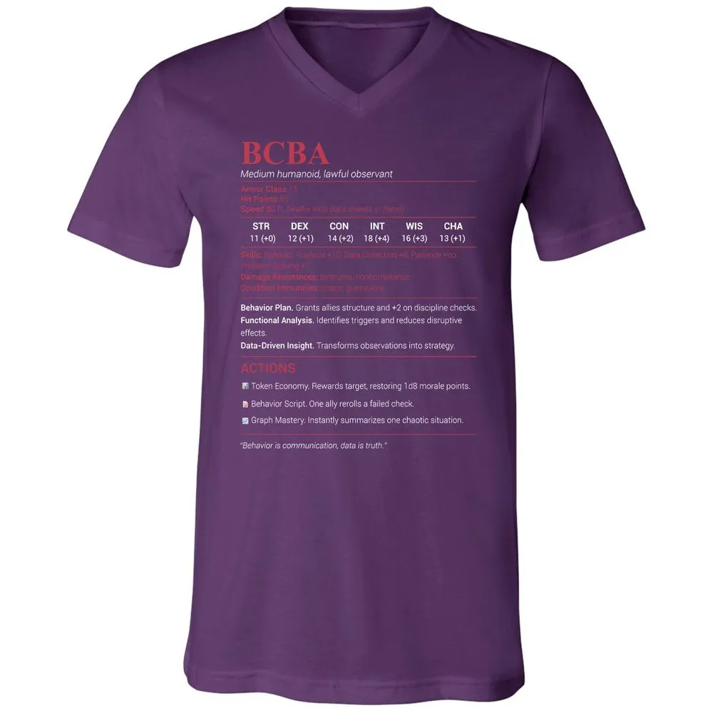 BCBA Unisex V-Neck T-Shirt - Team Purple - 9