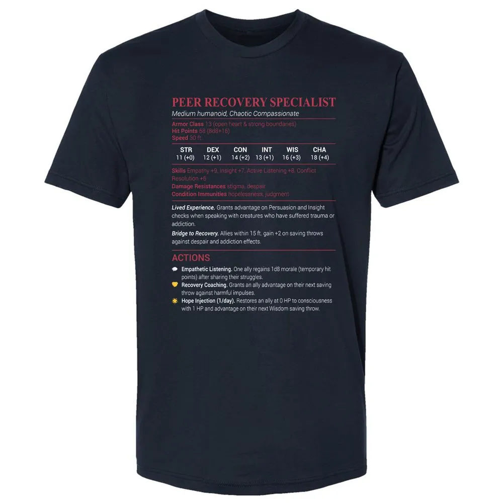 Peer Recovery Specialist Premium Unisex T-Shirt - Midnight Navy - 2