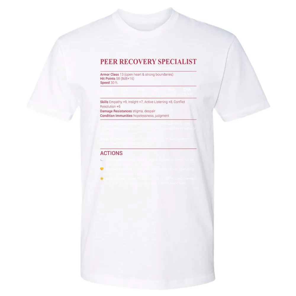 Peer Recovery Specialist Premium Unisex T-Shirt - White - 4