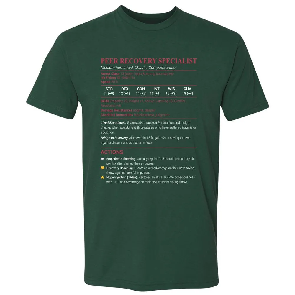Peer Recovery Specialist Premium Unisex T-Shirt - Forest Green - 13