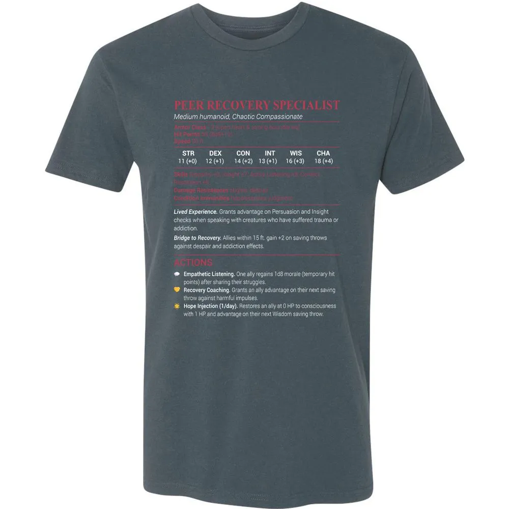 Peer Recovery Specialist Premium Unisex T-Shirt - Indigo - 15