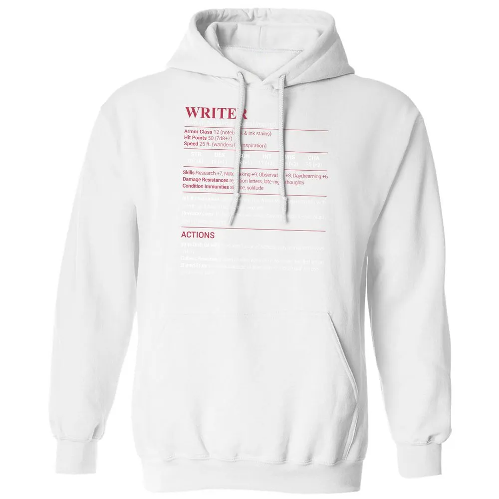 Writer Classic Unisex Hoodie - White - 11