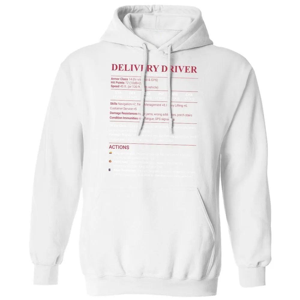 Delivery Driver Classic Unisex Hoodie - White - 11