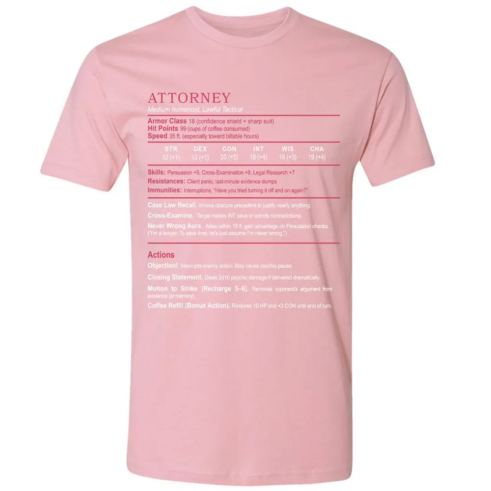 Attorney Premium Unisex T-Shirt - Light Pink - 3