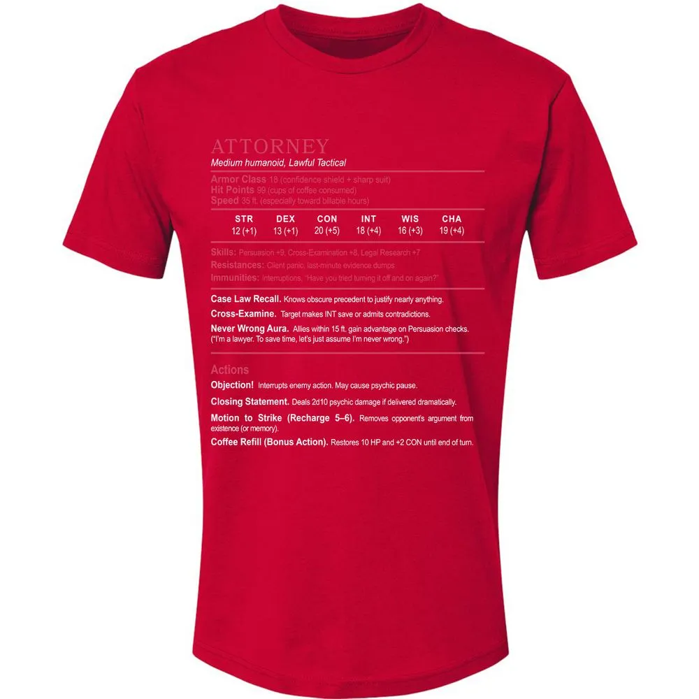 Attorney Premium Unisex T-Shirt - Red - 6