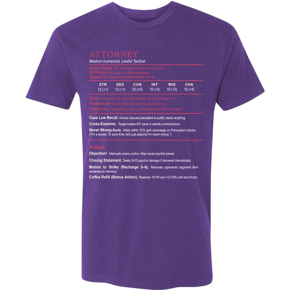 Attorney Premium Unisex T-Shirt - Purple Rush - 7