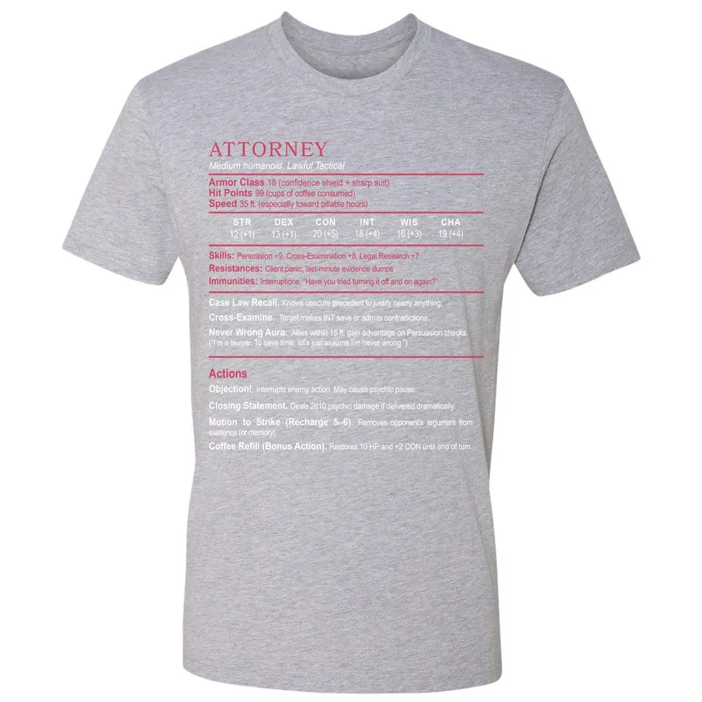 Attorney Premium Unisex T-Shirt - Heather Grey - 9