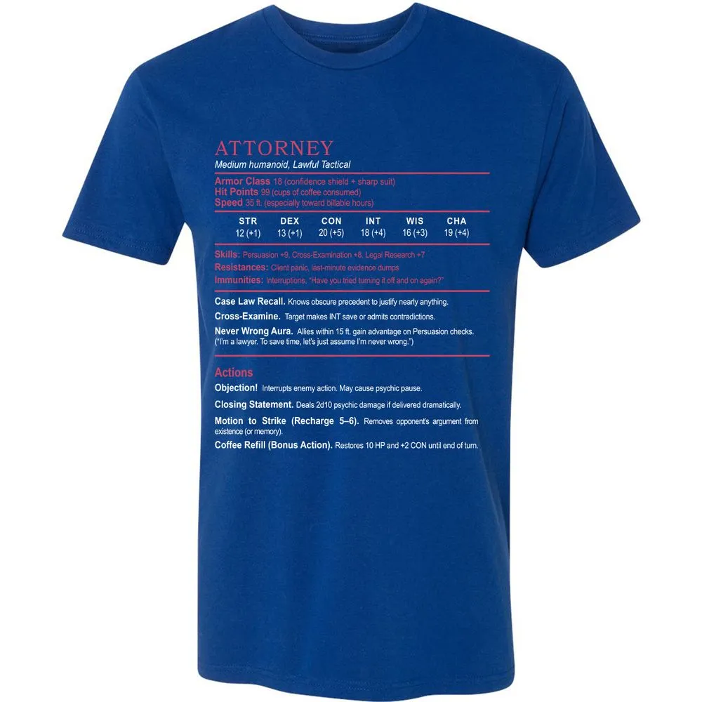 Attorney Premium Unisex T-Shirt - Royal - 10
