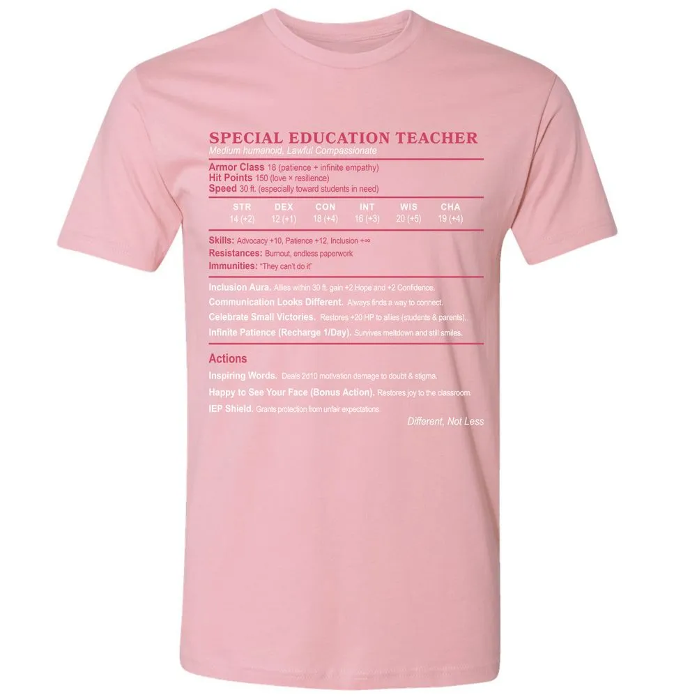 Special Education Teacher Premium Unisex T-Shirt - Light Pink - 3