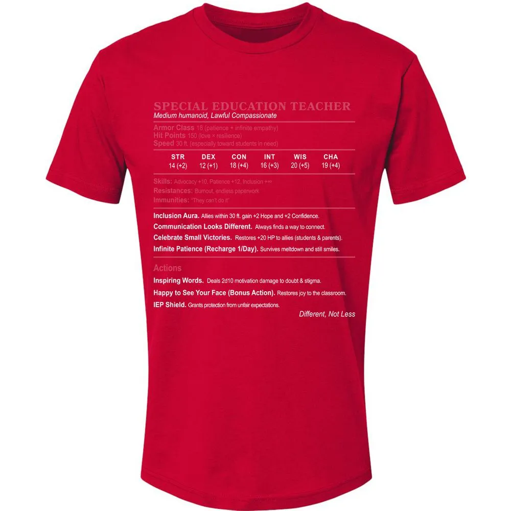 Special Education Teacher Premium Unisex T-Shirt - Red - 6