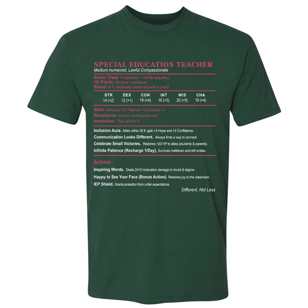 Special Education Teacher Premium Unisex T-Shirt - Forest Green - 13