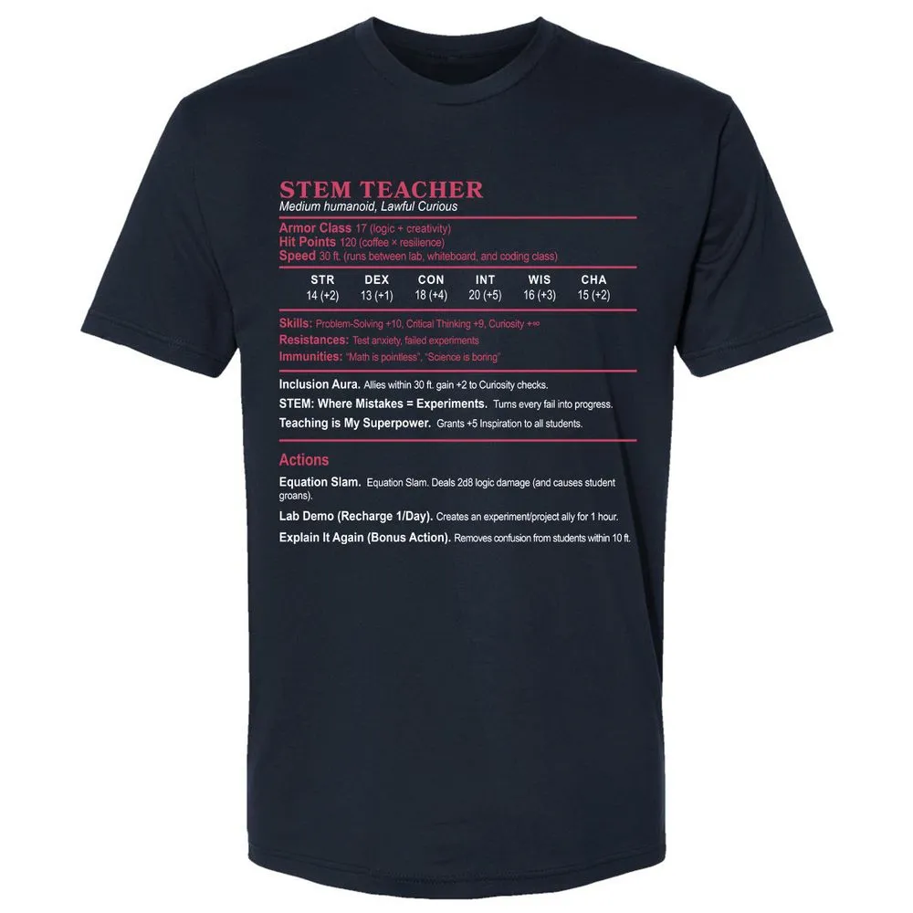 STEM TEACHER Premium Unisex T-Shirt - Midnight Navy - 2