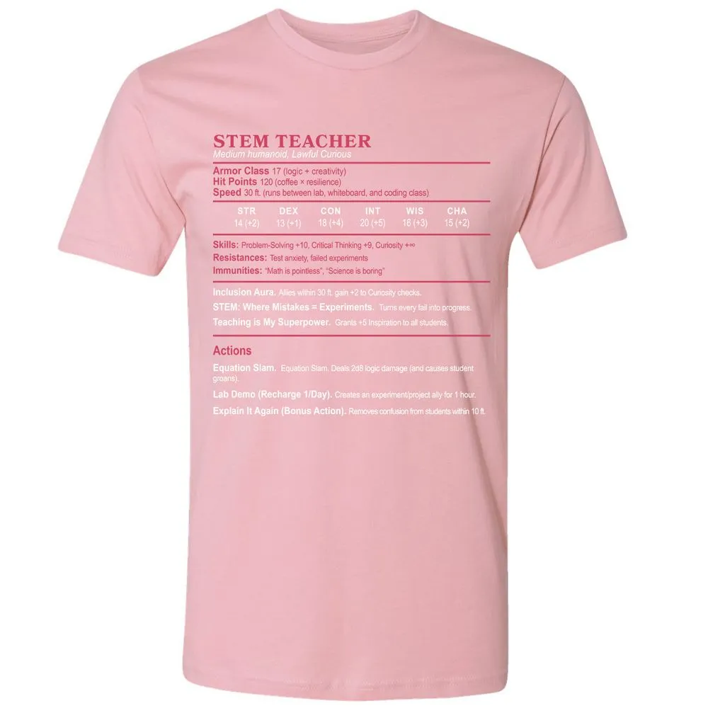 STEM TEACHER Premium Unisex T-Shirt - Light Pink - 3