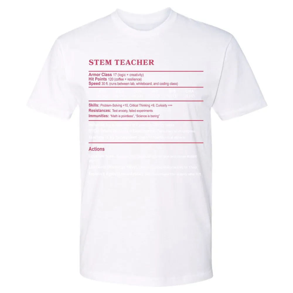 STEM TEACHER Premium Unisex T-Shirt - White - 4