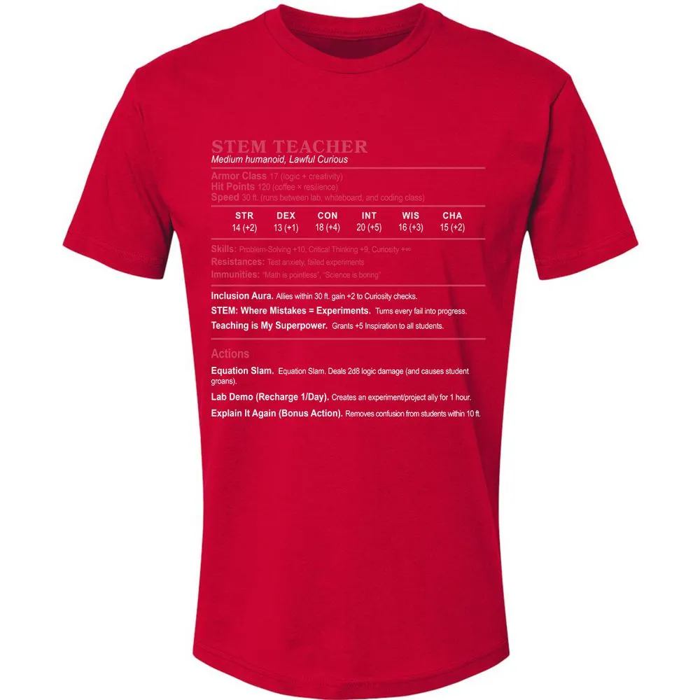 STEM TEACHER Premium Unisex T-Shirt - Red - 6
