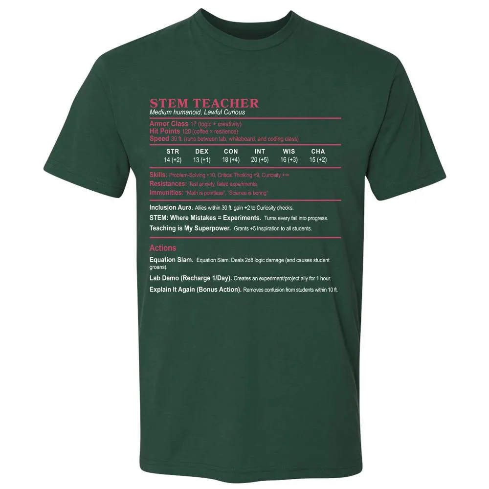 STEM TEACHER Premium Unisex T-Shirt - Forest Green - 13