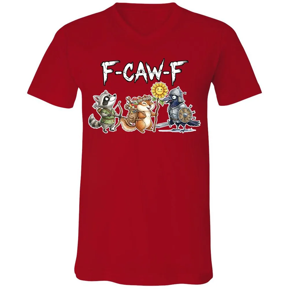 F-CAW-F Adventuring party Unisex V-Neck T-Shirt - Red - 3
