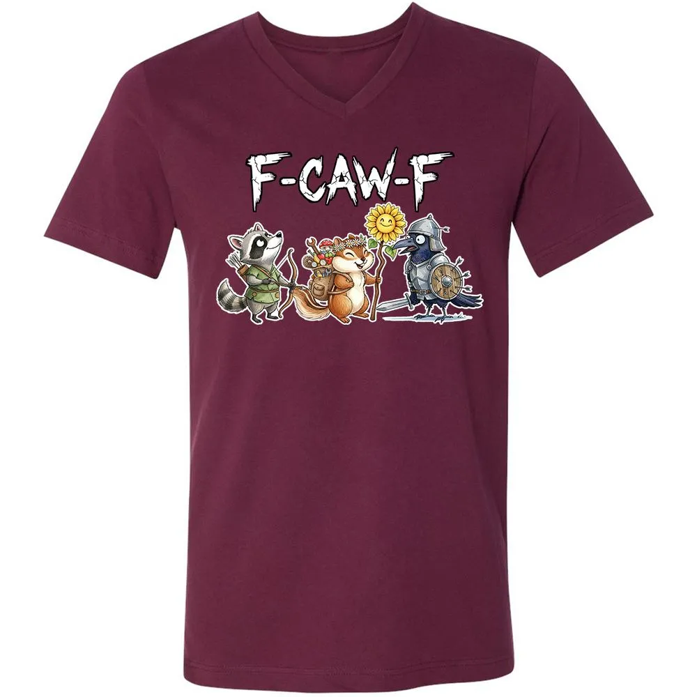 F-CAW-F Adventuring party Unisex V-Neck T-Shirt - Maroon - 6