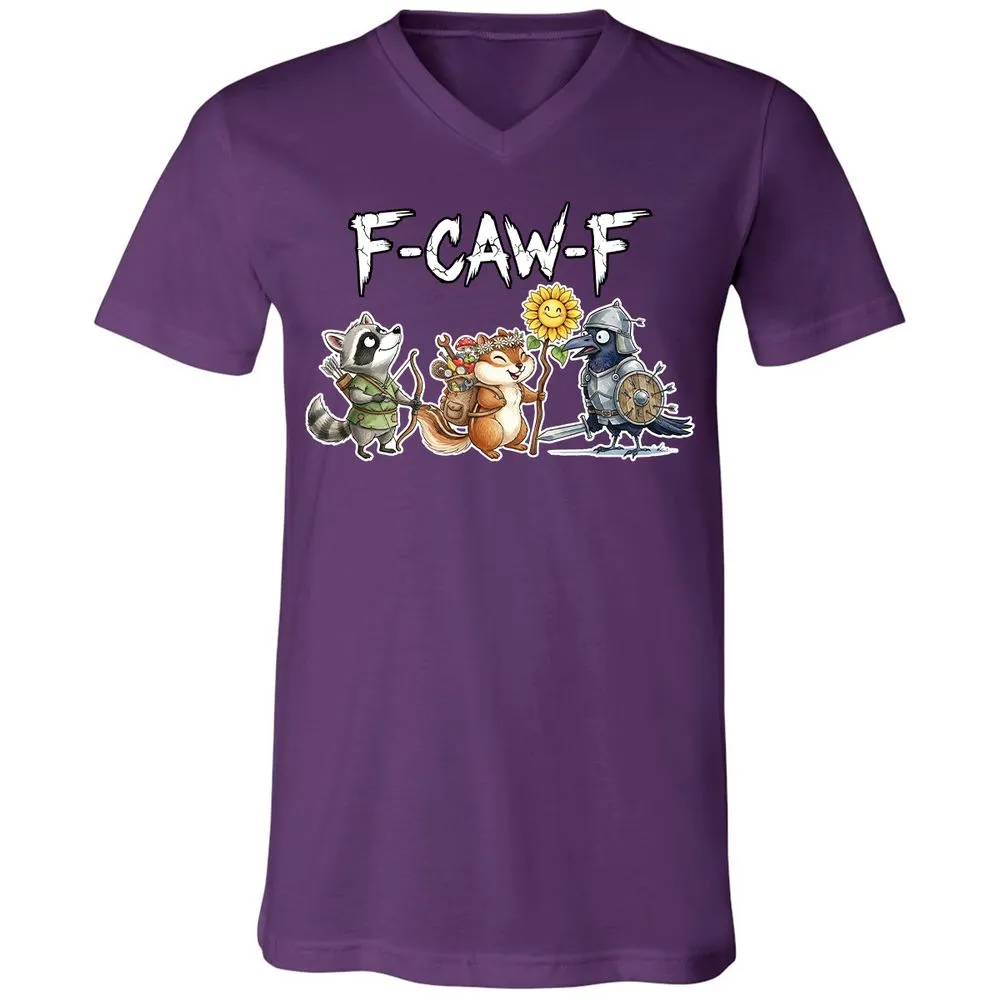 F-CAW-F Adventuring party Unisex V-Neck T-Shirt - Team Purple - 9