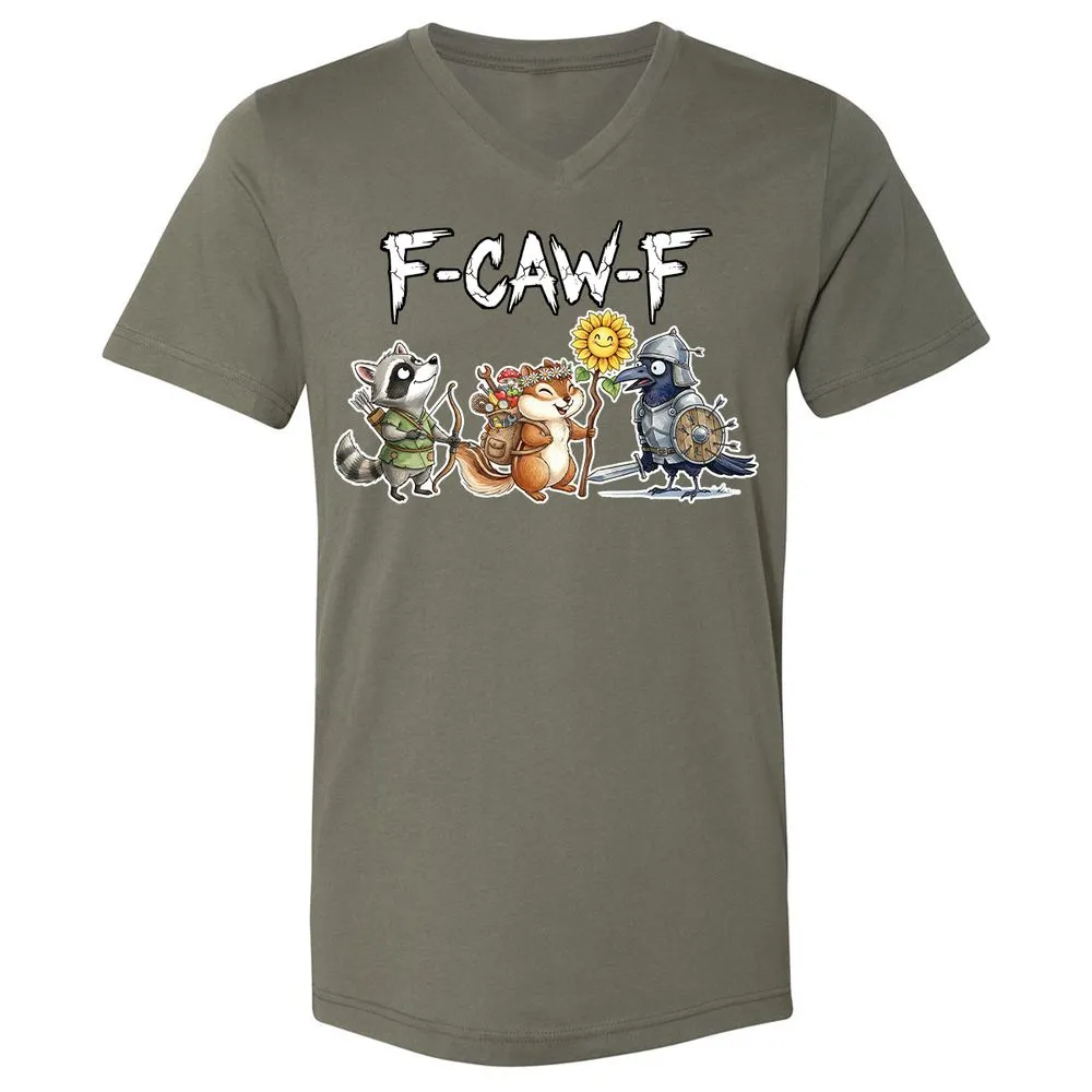 F-CAW-F Adventuring party Unisex V-Neck T-Shirt - Military Green - 10
