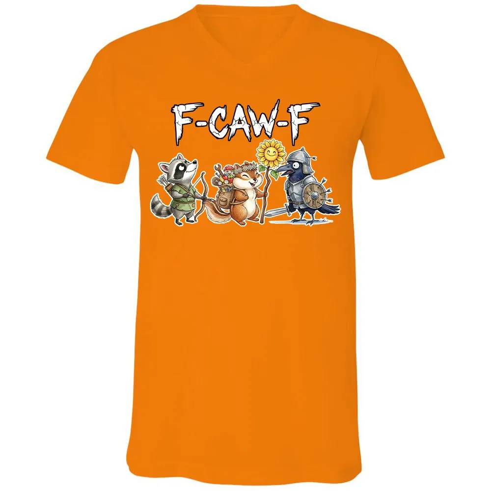 F-CAW-F Adventuring party Unisex V-Neck T-Shirt - Orange - 11