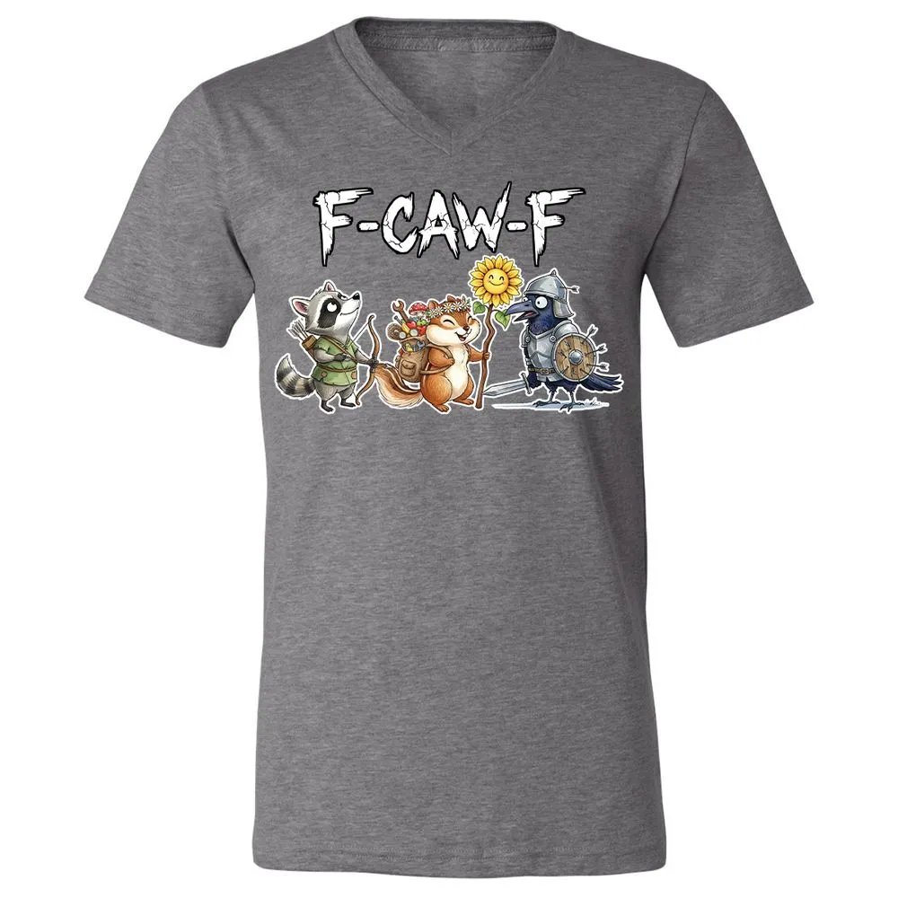 F-CAW-F Adventuring party Unisex V-Neck T-Shirt - Deep Heather - 13
