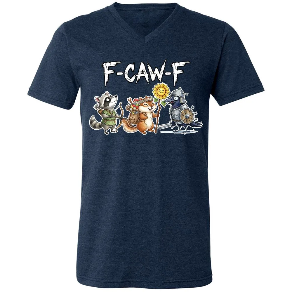 F-CAW-F Adventuring party Unisex V-Neck T-Shirt - Heather Navy - 15